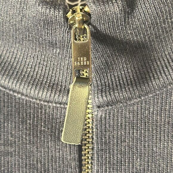 TED BAKER Floss Quarter Zip Pullover Navy size XL US 5EU Modal Stretch - Picture 4 of 9